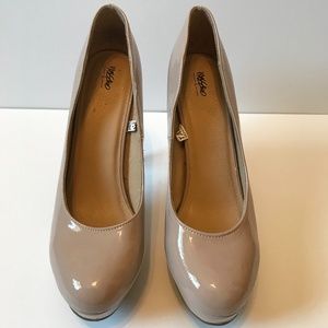 Nude Patent Pump Heels